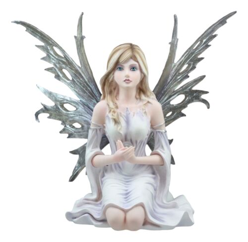 Large Winter Solstice Purity Fairy With Crystal Gazing Ball Statue 11.75"H