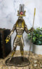 Egyptian God of The Nile Military Prowess Sobek with Ankh Sculpture 12"H Figurine