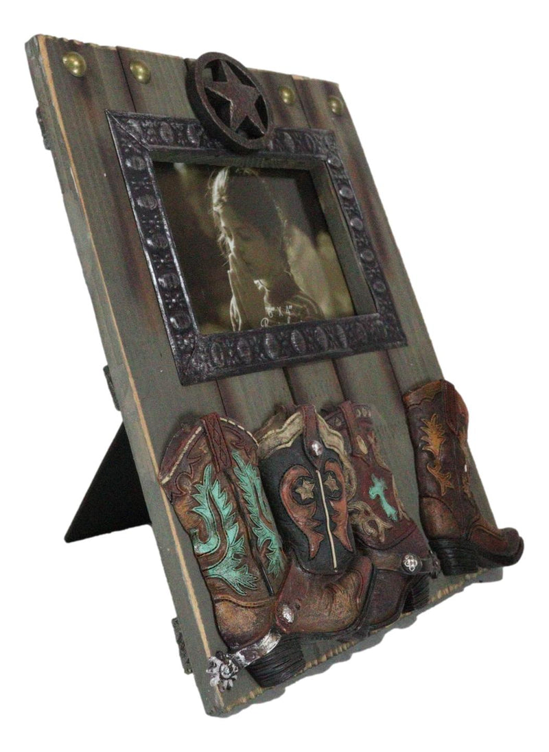 Rustic Western Country Farmhouse Lone Star Cowboy Boots 6X4 Picture Frame