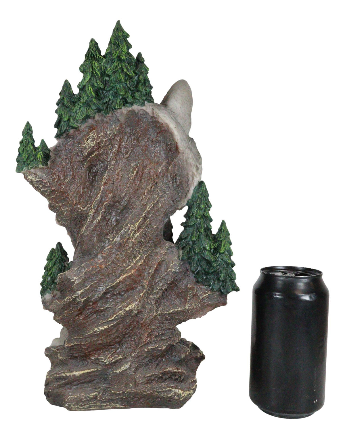 Mountain Scenery Gray Wolf Family Statue Timber Wolf Pack On Rocks 13"H Figurine