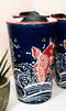 Red Koi Fish In River Waters Ceramic Travel Mug Cup 12oz With Lid Hot Or Cold