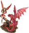 Ebros Amy Brown Elf Fire Fairy with Red Dragon On Wood Logs Seesaw Statue 8.5" H