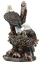 Ebros Wildlife Habitat Bald Eagle Family In Nest Statue 12"H Eagle Mate With Nestlings