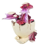 Puzzled Red Dragon Baby In Egg Figurine 3.25"H Dragon Hatchling Fossil Egg Decor