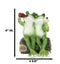 Party At My Pad Drinking Smoking Frog Couple On Forest Tree Log Bench Figurine