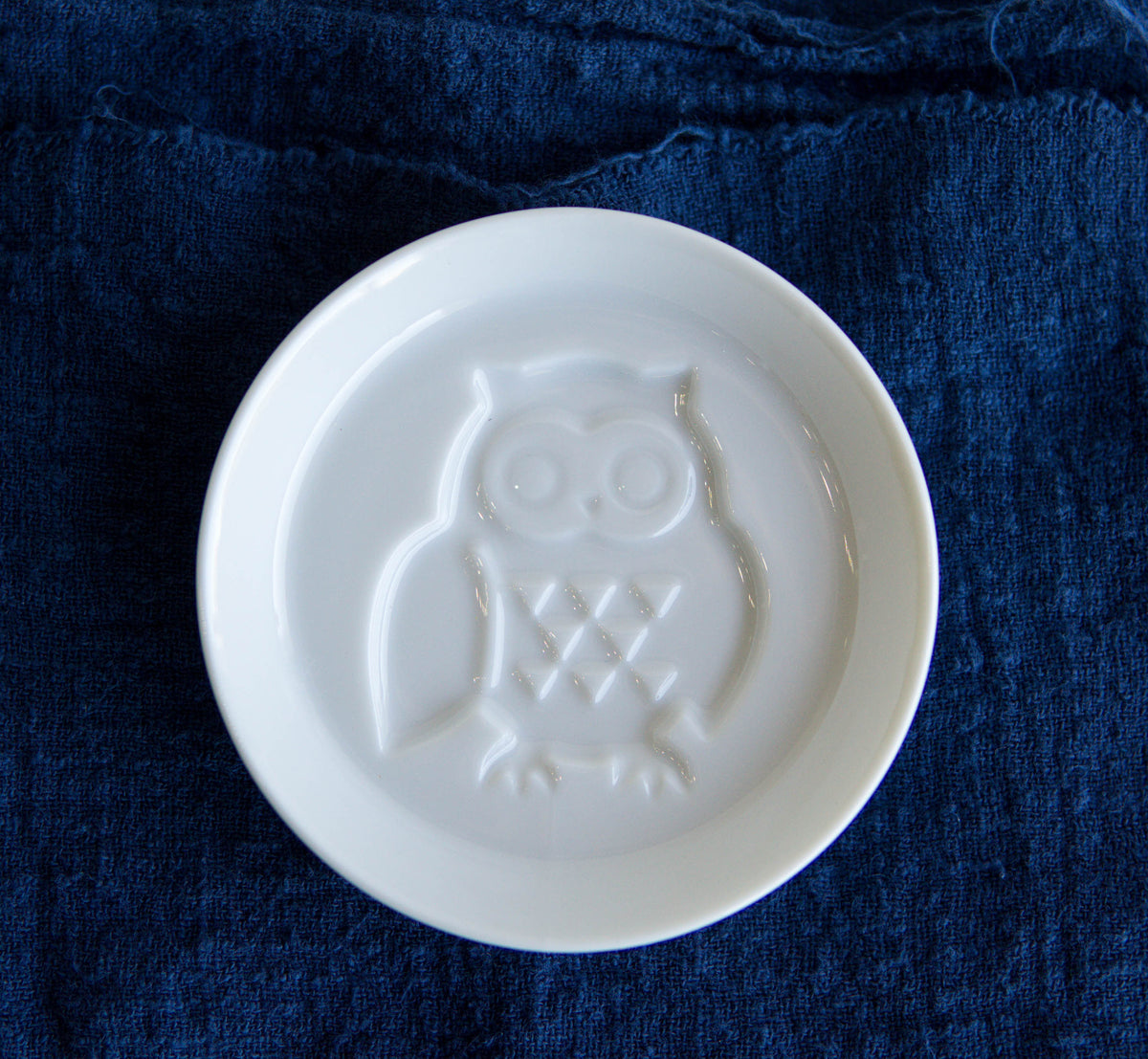 Set Of 6 Japanese White Porcelain Owl Small Dipping Sauce Condiment Dishes Bowls