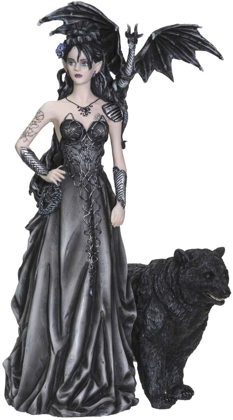 Ebros Nene Thomas Mistress of Lycani with Winged Dragon and Bear Figurine Statue