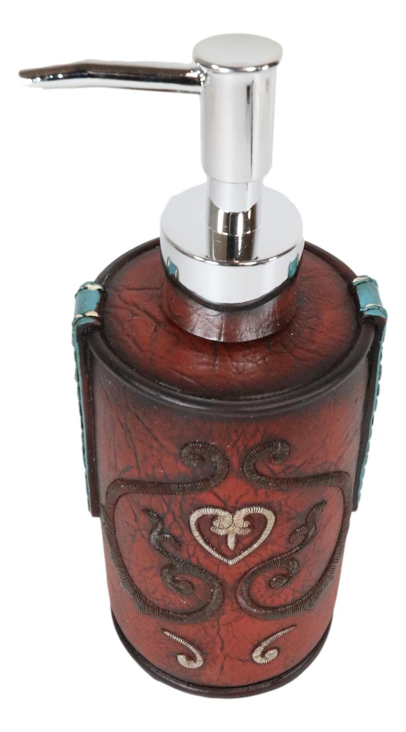 Western Cowgirl Red Love Heart Scrollwork Lace Liquid Soap Pump Dispenser