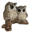 Mystical Forest Great Horned Owlet Owl Birds Couple Pair On Tree Branch Statue