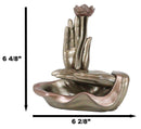 Zen Yoga Meditation Buddha Mudra Hands Lotus Flower Backflow Incense Burner