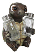 Shell Spice Marine Baby Tortoise Turtle Salt And Pepper Shakers Holder Figurine