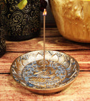 Ebros Meditation of Shakyamuni Buddha Incense Stick Holder Burner Round Dish 5"L