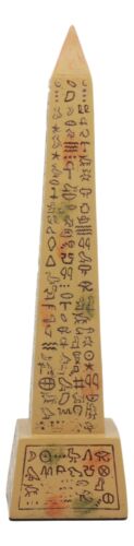 Ebros Egyptian Temple of Ra Sand Desert Obelisk With Hieroglyphs Statue 8" Tall