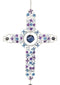 Amazing Grace Floral Cross With Gemstones Resonant Relaxing Wind Chime 40" Long