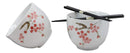 Ceramic Japanese Sakura Pink Cherry Blossoms Ramen Noodle Bowls Chopsticks Set 2