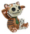Furry Bones Figurine 2.5"Tall Tigrr Tiger With Green Tie Voodoo Skeleton Monster