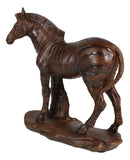 Safari Savanna Grasslands Animal Wildlife Zebra Horse Figurine Faux Wood Finish