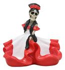 Ebros Day Of The Dead Spicy Danza De Dama Senorita Red Skeleton Lady Dancer Salt And Pepper Shakers Holder Display Figurine Set 6.25" Wide Halloween Graveyard Spooky Macabre Skulls Skeletons Sculpture