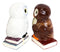 Ebros Snow & Brown Owl Bibliography Of Wisdom Ceramic Salt Pepper Shaker Set