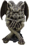 Ebros Winged Ram Horned Gargoyle Sitting On Cathedral Pedestal Statue 6" High