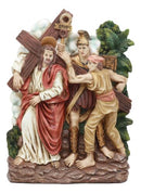 Ebros Christian Catholic Stations of The Cross Statue Or Wall Plaque Way of The Sorrows Via Crucis Jesus Christ Path to Calvary Crucifixion Decor Figurine (Station 2 Jesus Carries His Cross)