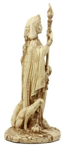 Ebros Ivory Hecate Statue Greek Goddess Hekate with She-Dogs Figurine 10.75" H