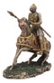 Ebros Medieval Suit of Armor French Knight with Spear Charging On Cavalry Horse Statue 7.25" Long Renaissance Knighthood Collectible Decor Figurine
