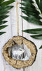 Rustic Western Elk Deer Faux Wood Log Slice Set of 4 Christmas Tree Ornaments