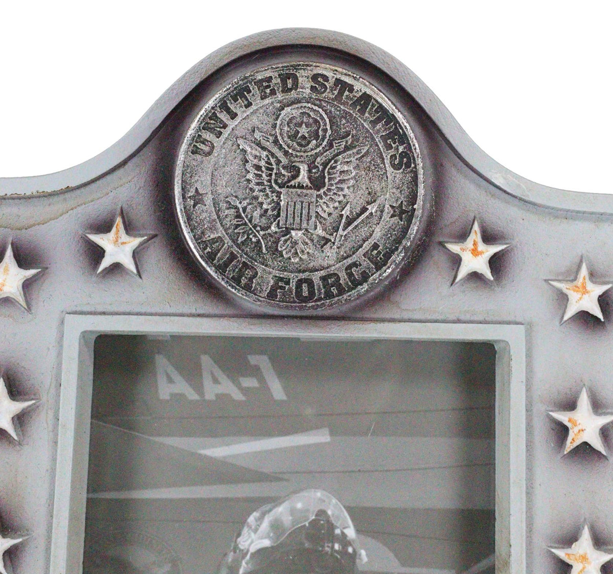 Patriotic United States Air Force Eagle Rank Stars Memorial 4"x6" Picture Frame
