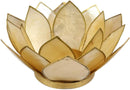 Ebros Seashells Lotus Flower Votive Tea Light Candle Holder 4.25"D (Yellow Gold)