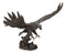 Ebros Faux Bronze Large Swooping Eagle with Talons Out Catching Prey Statue 19" Wide Bald Eagle Decor Figurine Patriotic Wildlife Nature Sculpture