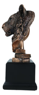 Jungle Wildlife Apex Predator Bengal Tiger Bust Sculpture 9"H With Trophy Base