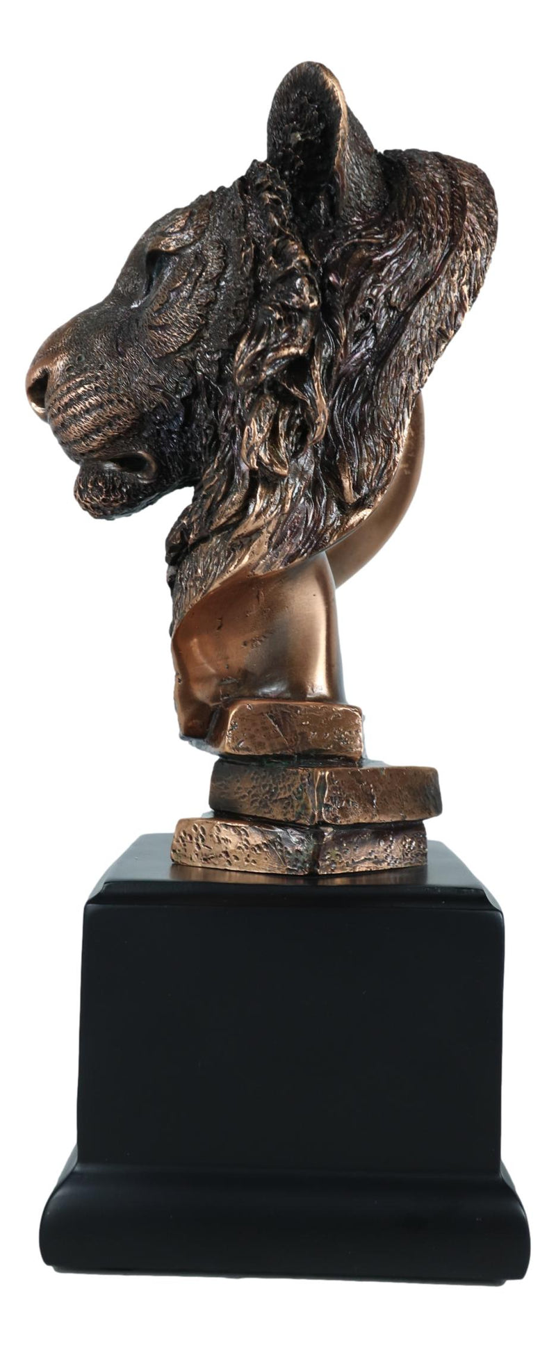 Jungle Wildlife Apex Predator Bengal Tiger Bust Sculpture 9"H With Trophy Base