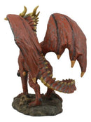 Ebros Quetzalcoatl Bone Scavenger Red Muscle Dragon Statue 8" Tall Home Decor Resin