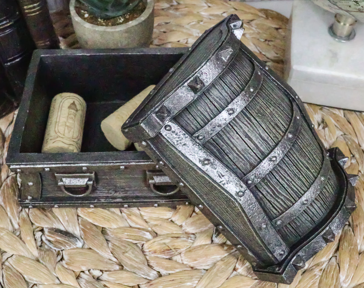 Caribbean Barbarian Pirate Davy Jones Spiked Treasure Chest Small Decorative Box