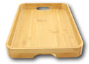 Sturdy Smooth Bamboo Food Tea Butler Tray Platter With Handles 17.75" X 11.75"