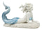 Beautiful Ocean Goddess Blue Tailed Mermaid 8"L Under The Sea Figurine Nautical