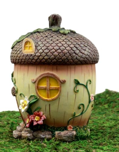 Ebros Gift Enchanted Fairy Garden Miniature Squirrel Acorn Cottage House Figurine 6.5" H Do It Yourself Ideas for Your Home