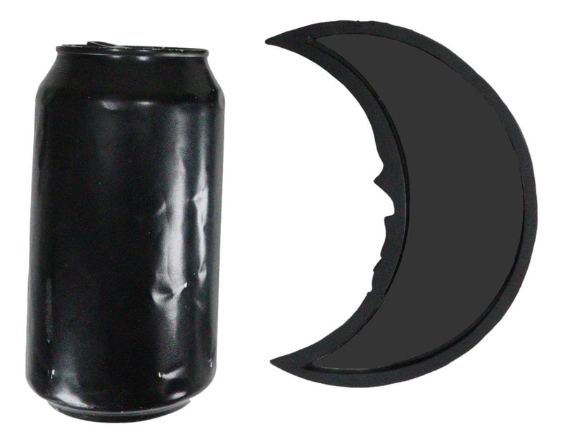 Wicca Occult Black Crescent Moon Skull Gothic Lunar Goddess Small Hand Mirror