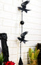 Gothic Bad Omen Trio Crow Ravens Metal Wall Hanging Mobile Wind Chime With Beads