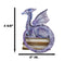 Amy Brown Purple Crater Moon Bookworm Dragon Sitting On Stack Of Books Figurine