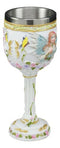 Ebros Holy Matrimony Blue And Pink Butterfly Bridal Floral Fairy Wine Goblet 7oz