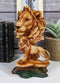 Ebros African Safari Lion Bust Statue 9"H Lion King Pride Rock Faux Wood Resin