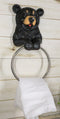 Rustic Cabin Vanity Bathroom Bear Hand Towel Ring Holder Figurine Powder Room