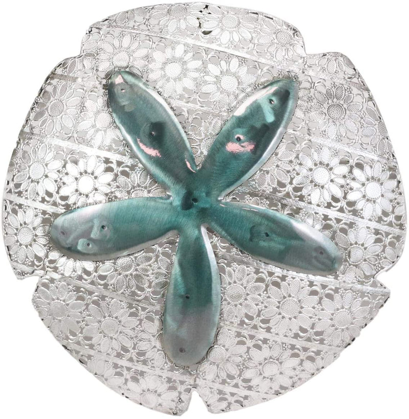 Ebros Silver Sand Dollar 3 Piece Large To Small Size Aluminum Metal Wall Decor