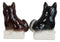 Ceramic 'Not Fat' Black Brown Huskies Dogs Salt And Pepper Shakers Figurine Set