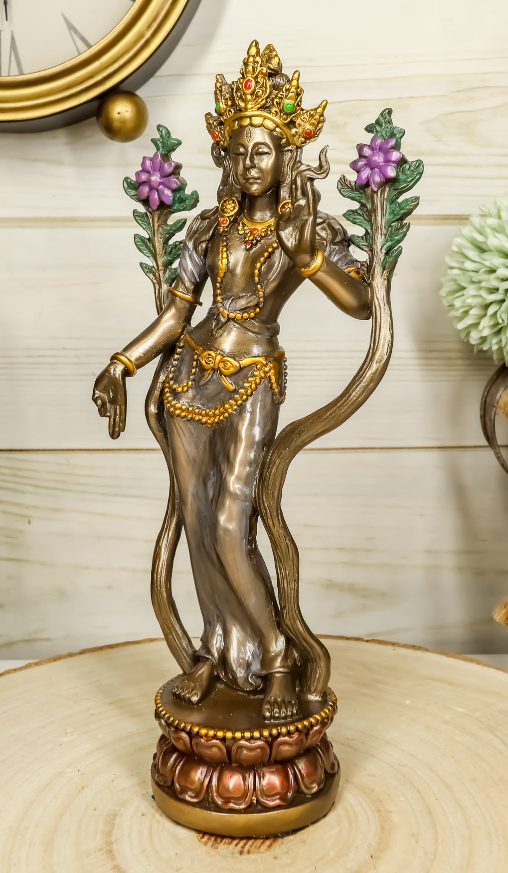 Ebros Tibet Buddha White Tara Goddess of Compassion and Healing Statue 8.25"H - Ebros Gift