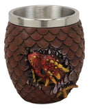 Ebros Medieval Khaleesi's Dragon Colorful Scale Egg With Hatching Wyrmling Small Drink Cup 3.75" High Fantasy GOT Themed Dungeons And Dragons Drinking Party Prop Cups (Set of 2 Red And Green)