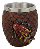 Ebros Medieval Khaleesi's Dragon Colorful Scale Egg With Hatching Wyrmling Small Drink Cup 3.75" High Fantasy GOT Themed Dungeons And Dragons Drinking Party Prop Cups (Set of 2 Red)