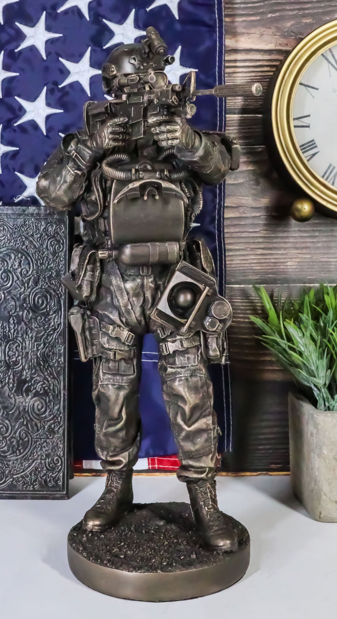 Large Modern Warfare Covert Operation Navy Seal Commando Statue Night Mission